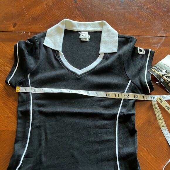 GK Elite Sportswear Black & White Athletic Knit Top Collar Fitted Size Small NWT - Picture 10 of 12